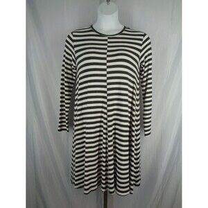 Lou & Grey Stripe Dress Size Medium Jersey Knit Long Sleeve New